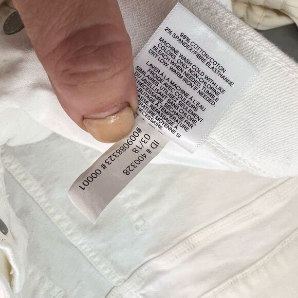 🔥🔥5 for $25🔥🔥 Express Mid-Rise Cropped Distressed White Black Side Stripe jeans - Picture 7 of 8